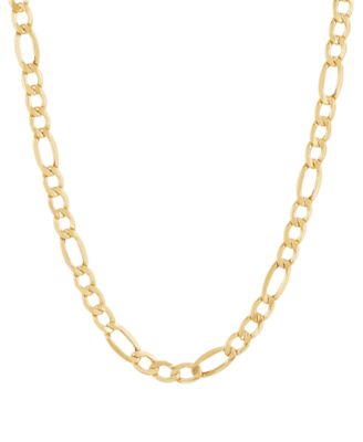 Italian Gold Polished Figaro Link Chain 22" Necklace in 10k Yellow Gold