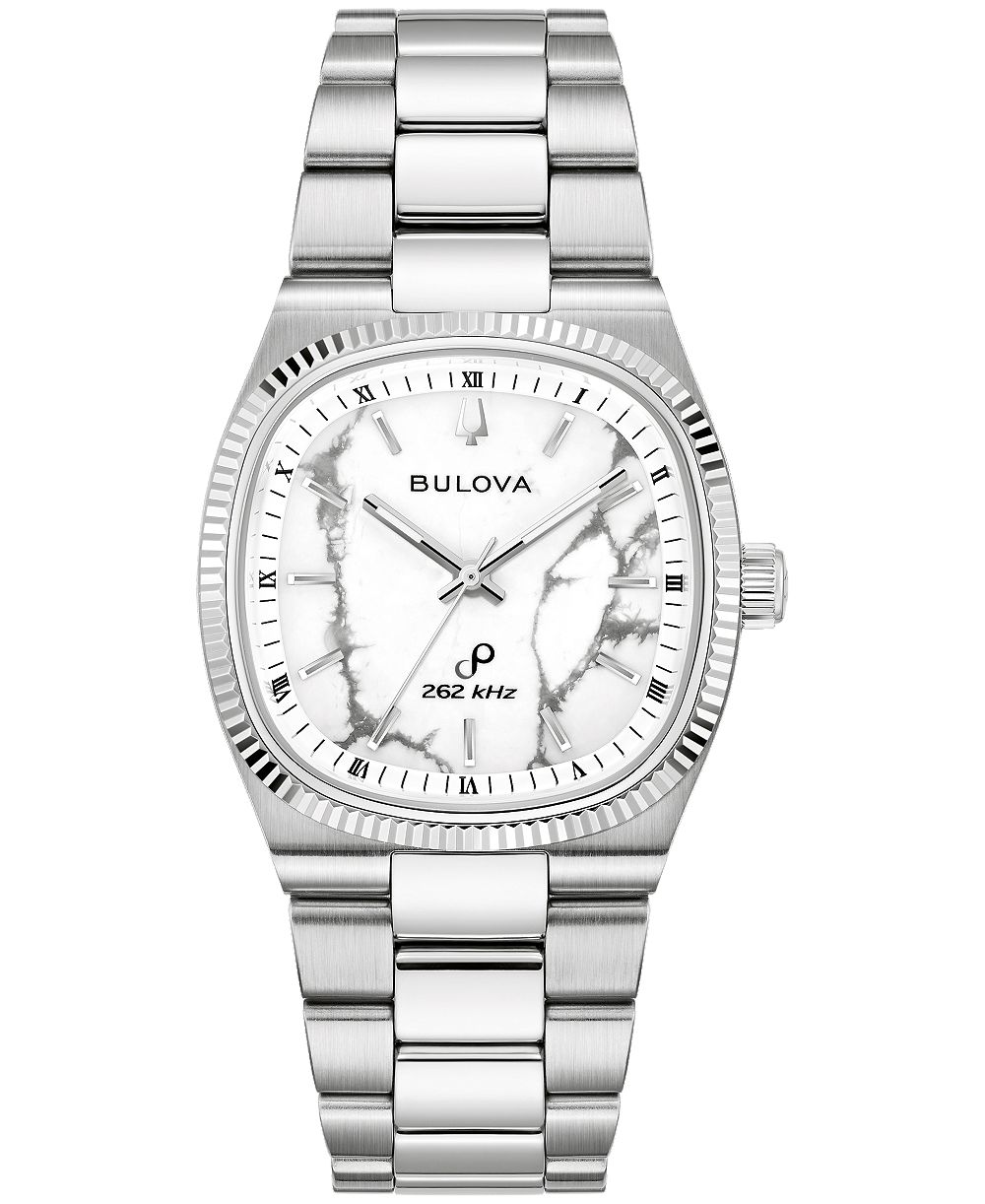 Часы Bulova Men's Super Seville Magnesite Silver-Tone Stainless Steel Bracelet, 35mm