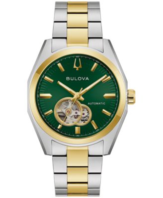 Bulova мужские автоматические часы Surveyor с двухцветным нержавеющим стальным браслетом, 39 мм