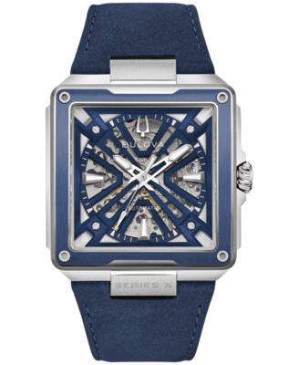 Мужские часы Bulova Automatic Marc Anthony Series X Blue Leather Strap 41mm