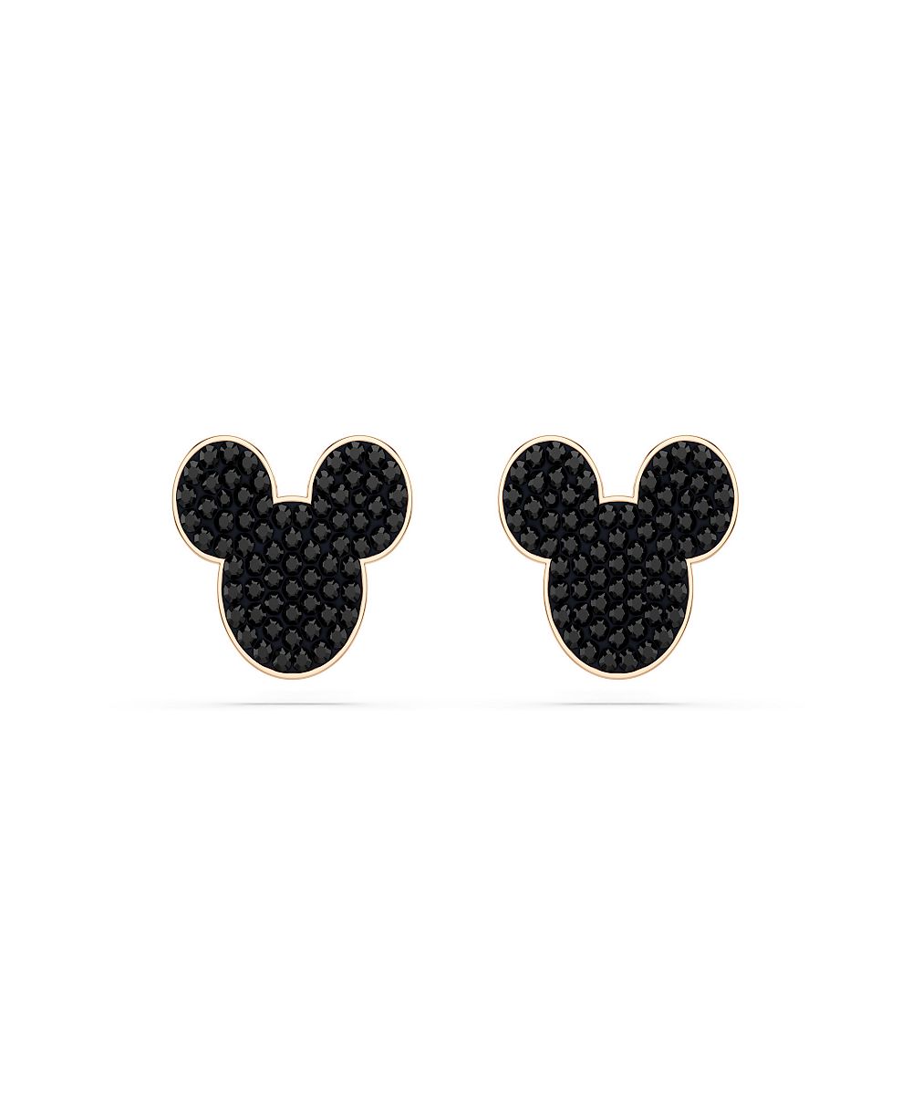 Серьги Swarovski Rose Gold-Tone Plated Black Crystals