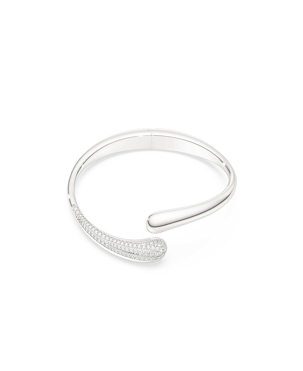 Swarovski браслет с белыми кристаллами и покрытием из стерлингового серебра