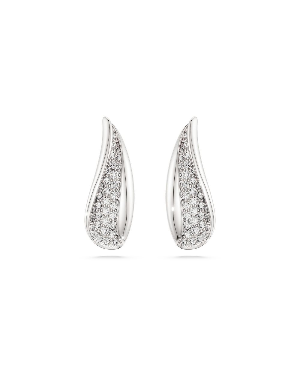 Swarovski серьги со стразами белого цвета, покрытие из стерлингового серебра