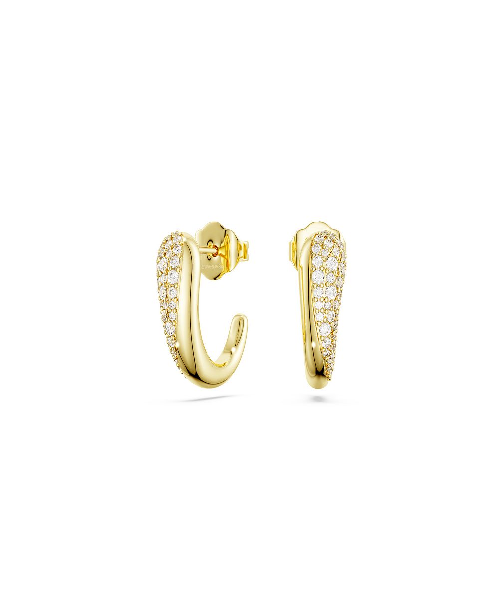 Swarovski серьги с белыми кристаллами на позолоченной основе и серебре 925 пробы