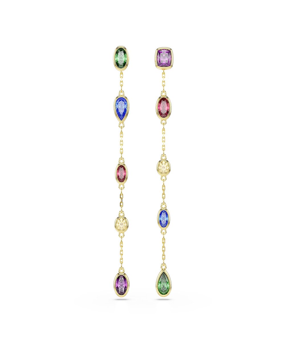 Swarovski серьги с многоцветными кристаллами и позолотой