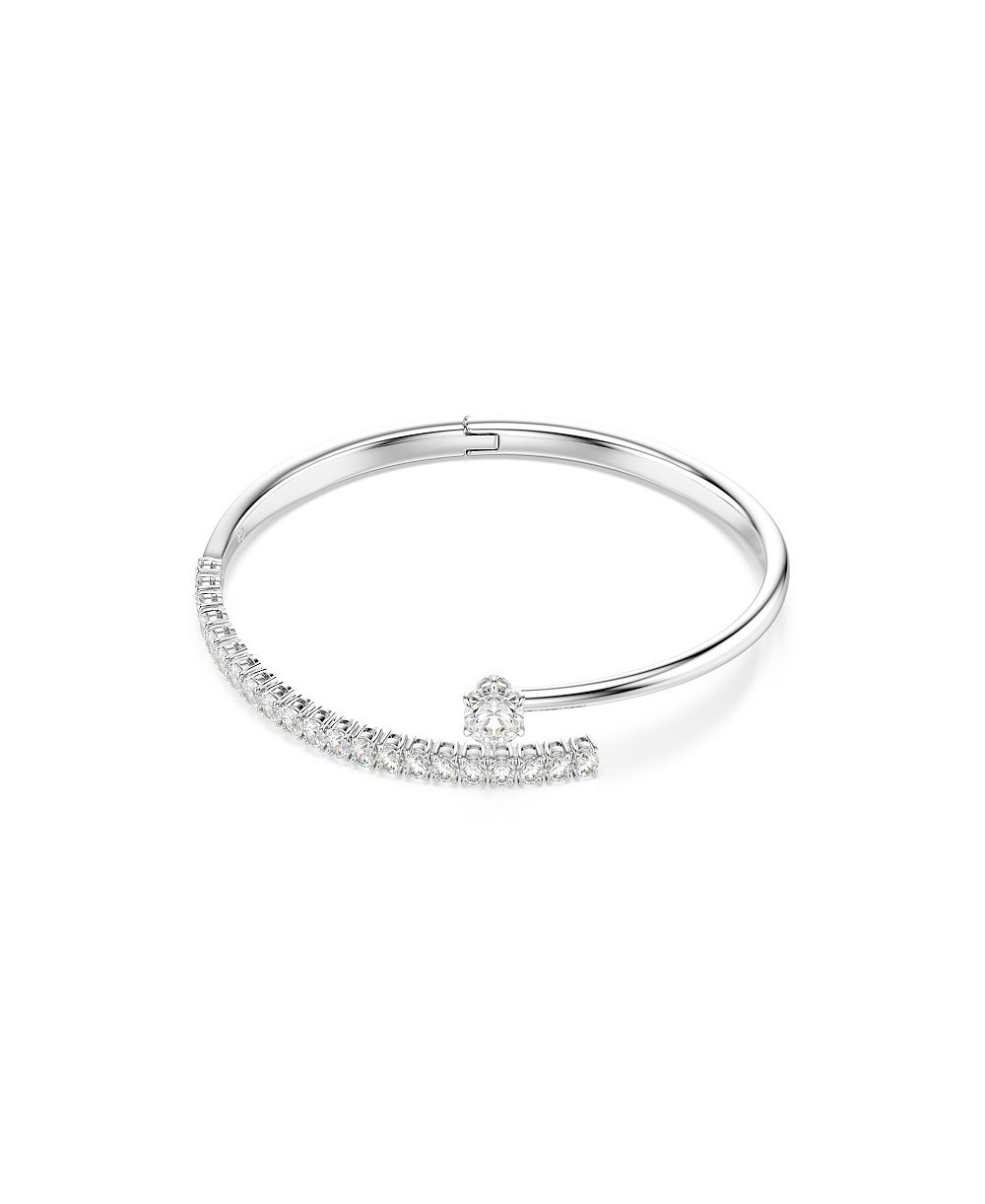 Swarovski браслет с белыми кристаллами и посеребрением Sterling Silver-Plated