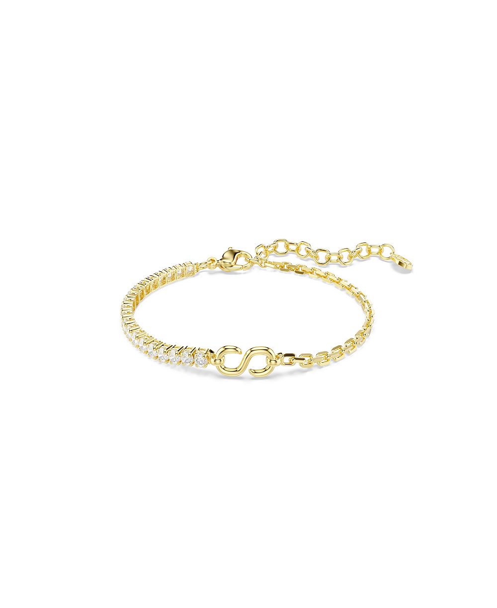 Swarovski браслет с белыми кристаллами и позолотой