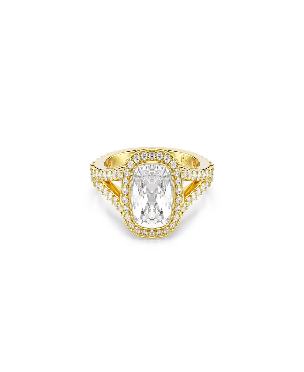Swarovski кольцо с белыми кристаллами Gold-Tone