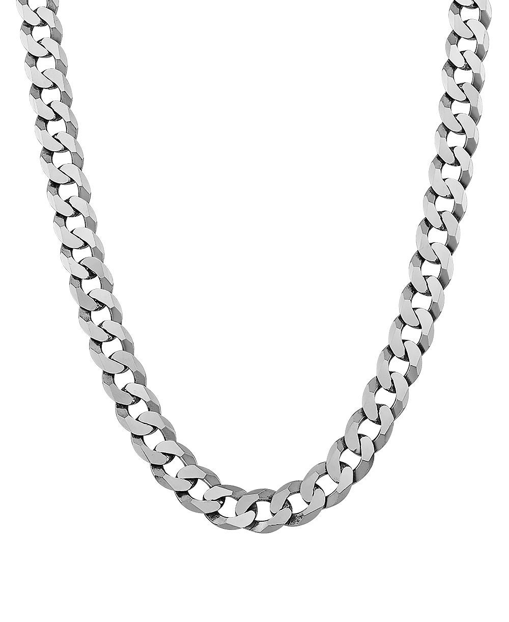 Ожерелье Italian Silver Solid Curb Chain в серебре