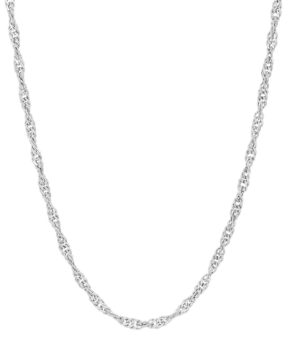 Ожерелье Italian Silver Solid Singapore Chain в серебре