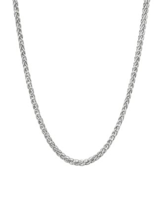 Italian Silver Solid Wheat Chain Necklace in Sterling Silver