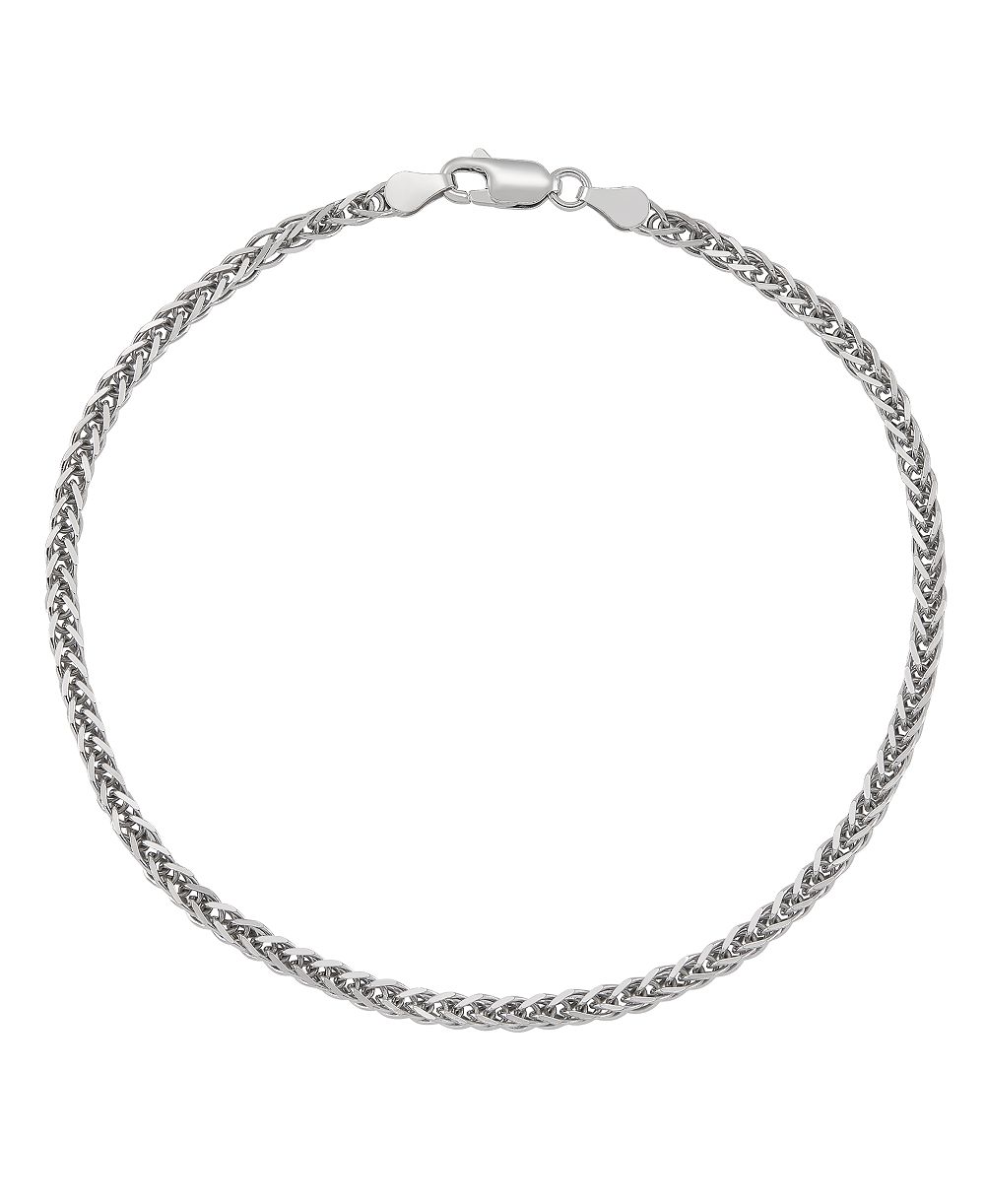Браслет Italian Silver Solid Wheat Chain в стерлинговом серебре