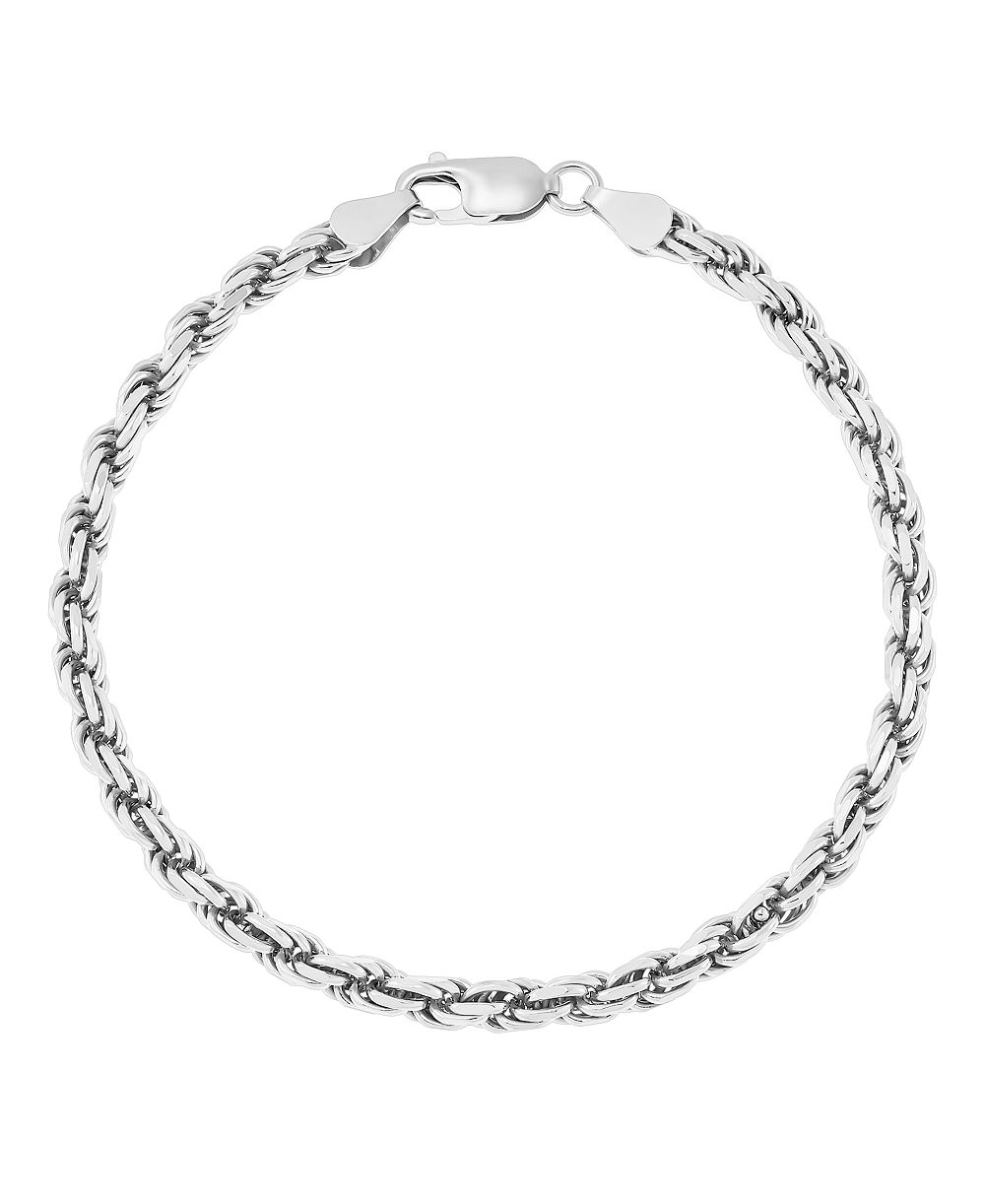 Браслет Italian Silver Solid Rope Chain из стерлингового серебра