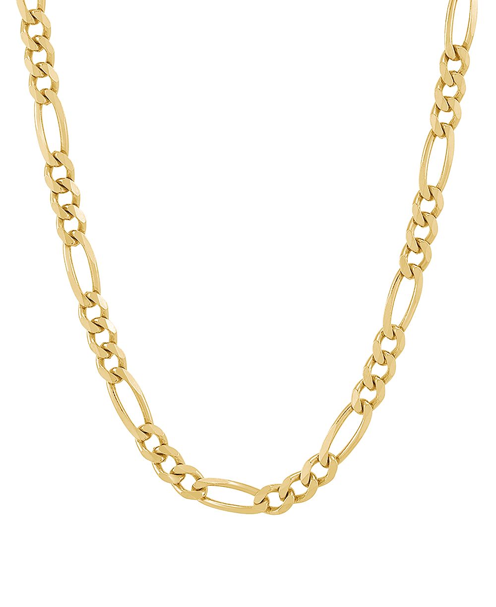 Italian Silver ожерелье Figaro из стерлингового серебра с напылением 18k Gold-Plated