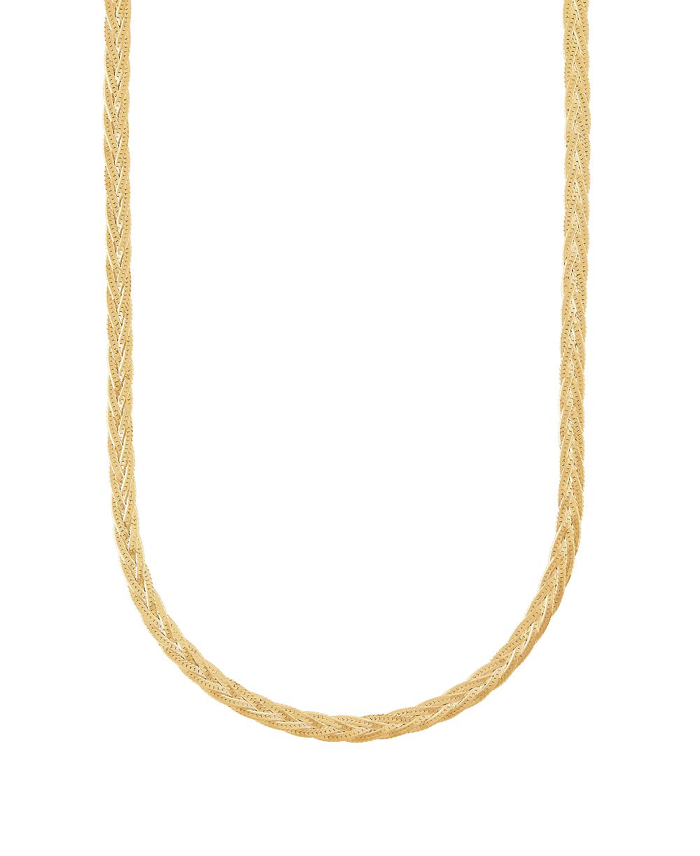 Italian Silver Solid Figaro Chain 18" Necklace in 18k Gold-Plated Sterling Silver