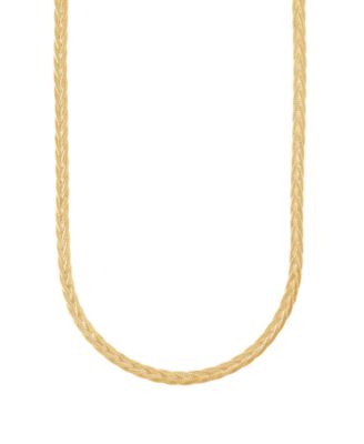 Italian Silver Solid Figaro Chain 18" Necklace in 18k Gold-Plated Sterling Silver