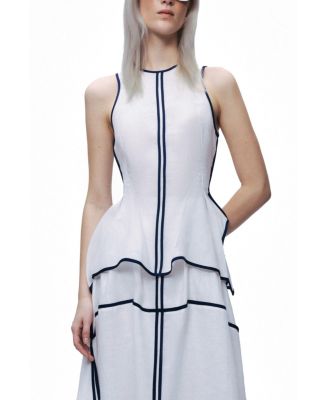 NOCTURNE Women's Contrast Trim Peplum Top