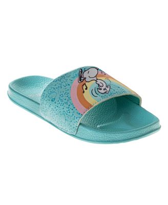Snoopy Little Girls Peanuts Musical 2 - 13 Teal EVA Slides
