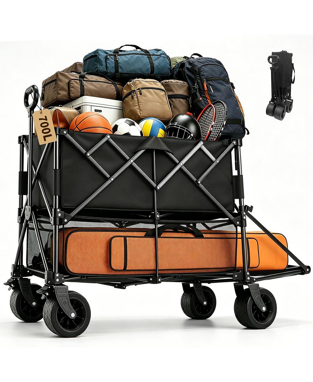 GNUADZ Double Decker Wagon Collapsible Tailgate All-terrain Utility Cart Camping