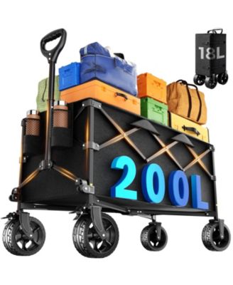 GNUADZ Collapsible Wagon Cart All-Terrain Wheels Camping Garden Utility 200L