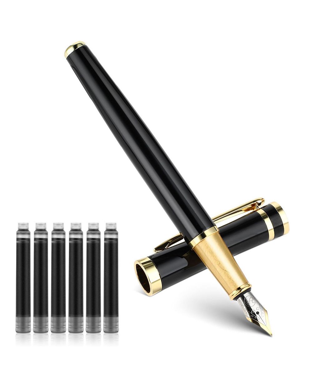Набор перьевых ручек DANRONG Luxury Metal, 0.5mm, 6 черных картриджей