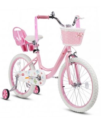 SUGIFT Kids Girls Bicycle with Front Basket, Doll Seat and Training Wheels