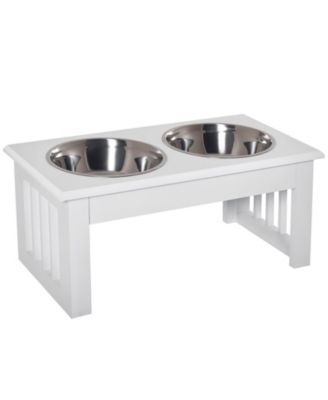 RUIE 6 in Small Elevated Dog Feeding Station with Stainless Steel Bowls