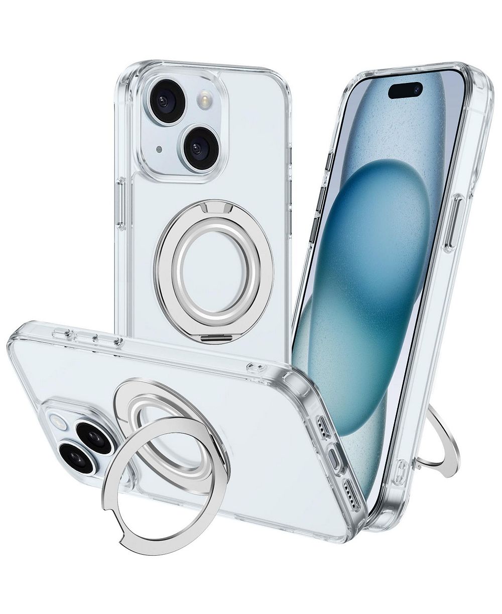 Чехол Alpha Digital для iPhone 15 SERIES: магнитное кольцо-подставка, противоударный