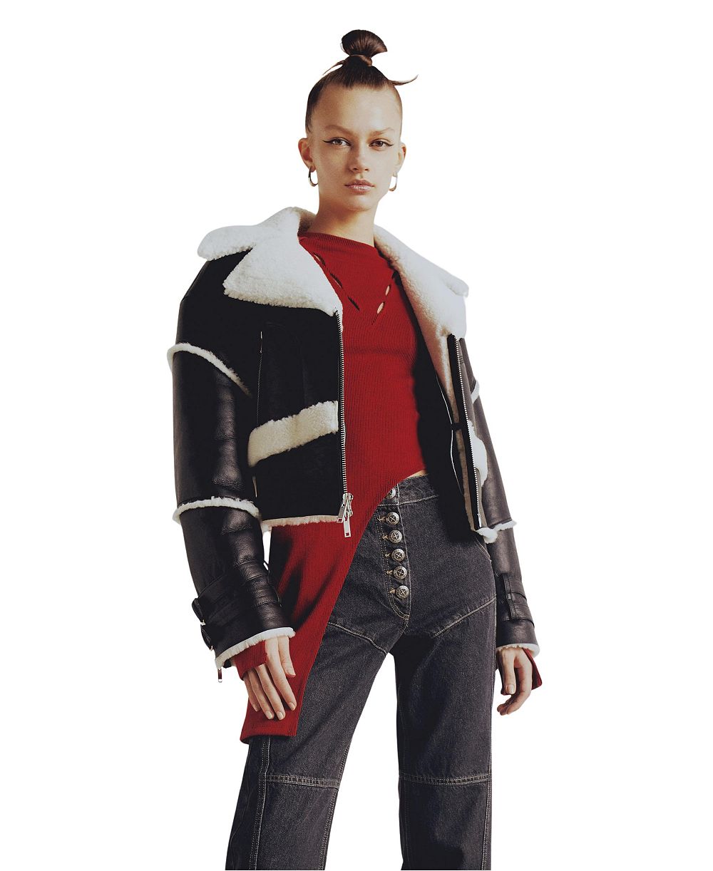 PCFG Women's Furry Leather Jacket