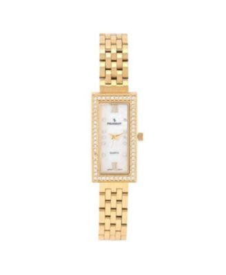 Женские часы Peugeot 35x20mm MOP Crystal Bezel с браслетом из нержавеющей стали