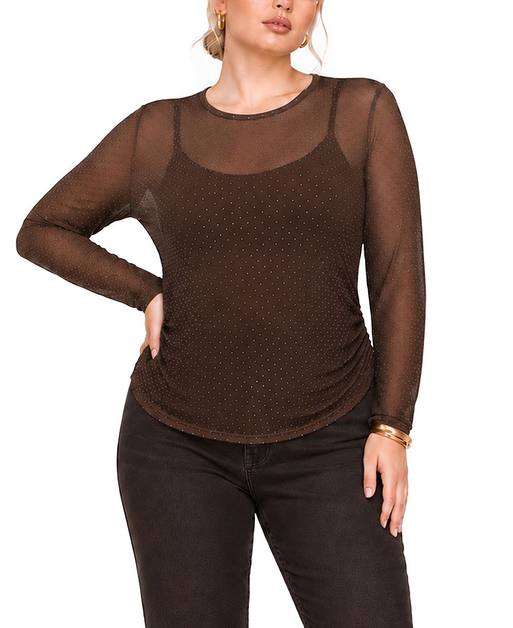 COIN 1804 Plus Size топ с вырезом лодочкой и драпировкой по бокам