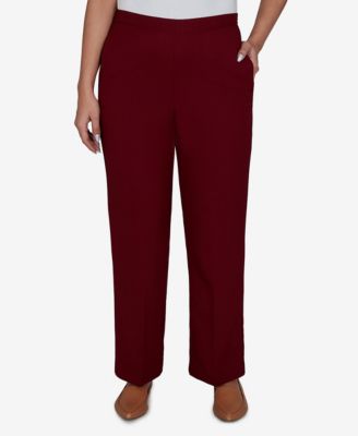 Alfred Dunner Petite Union Square Pull-On Mid-Rise Straight Leg Pants