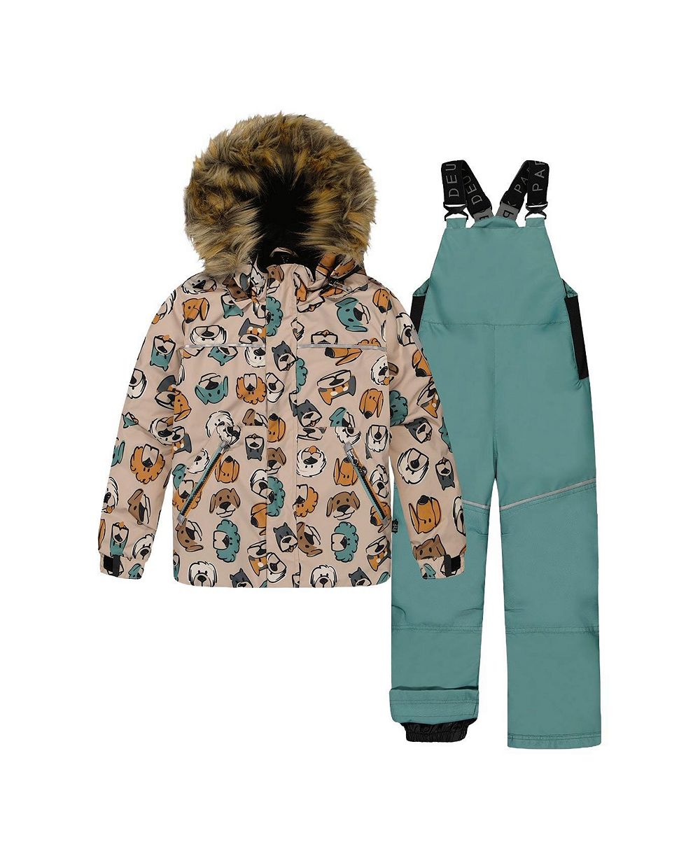 Deux par Deux комбинезон Discover Snowsuit с принтом собак для мальчиков 6-8