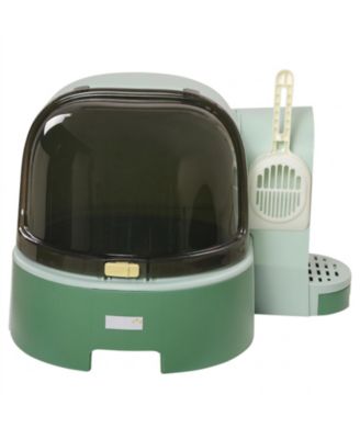 RUIE Easy Clean Open Top Cat Litter Box with Litter Tray and Scoop