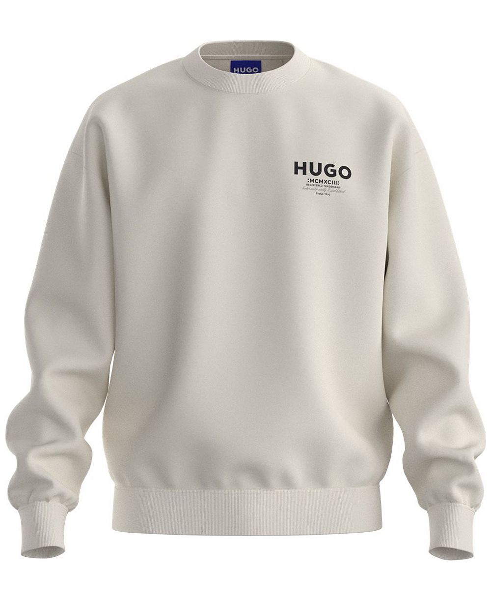 Мужской свитшот с круглым вырезом и логотипом Hugo Boss из французской махры