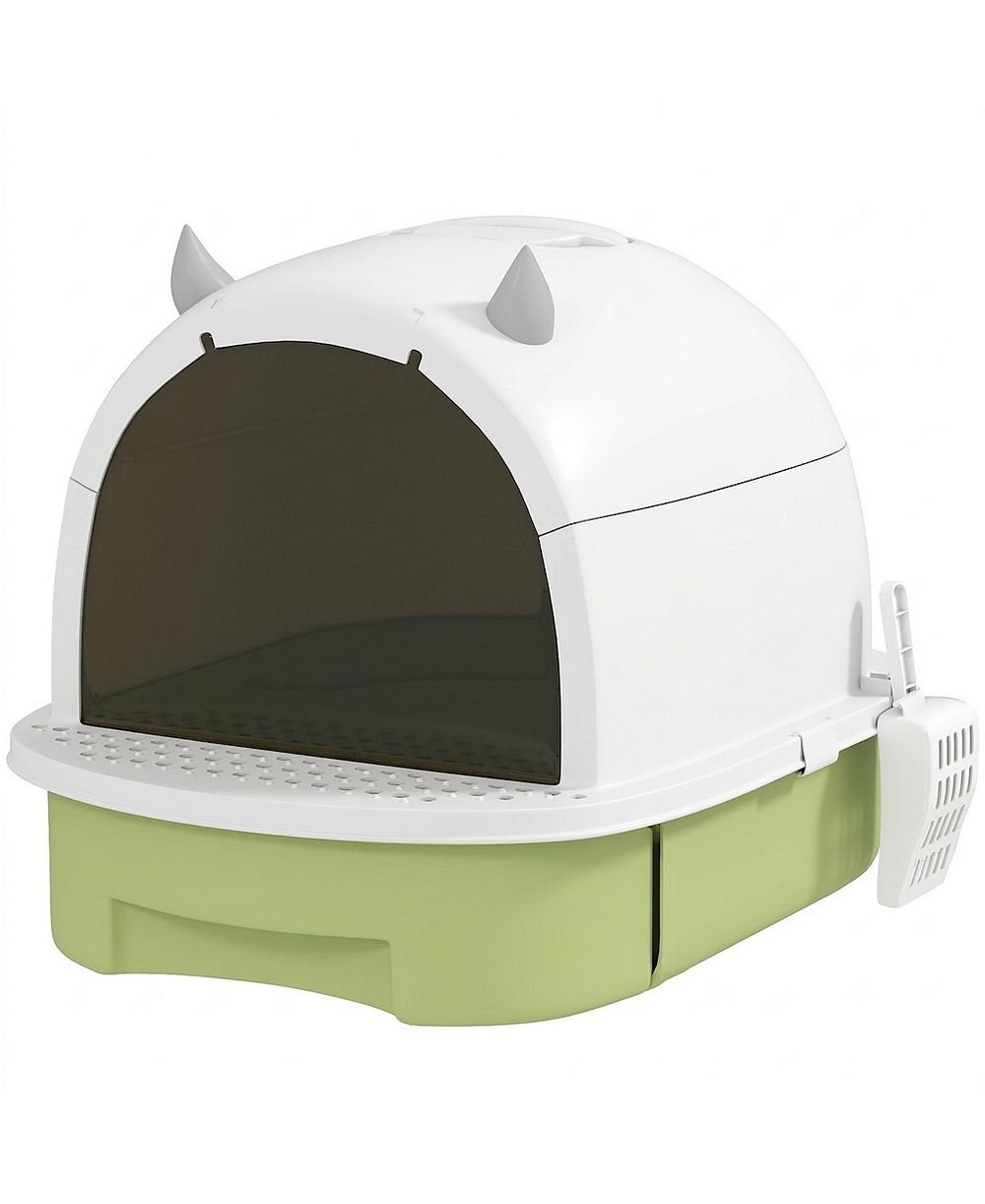 RUIE Covered Cat Litter Box with Drawer Scoop and Deodorizing Bags