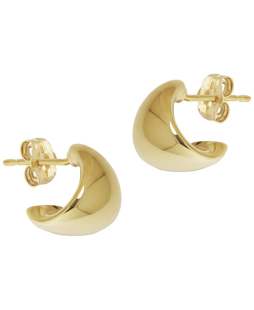 Маленькие серьги-кольца Macy's Sculptured Small Tappered Cuff из желтого золота 14 карат