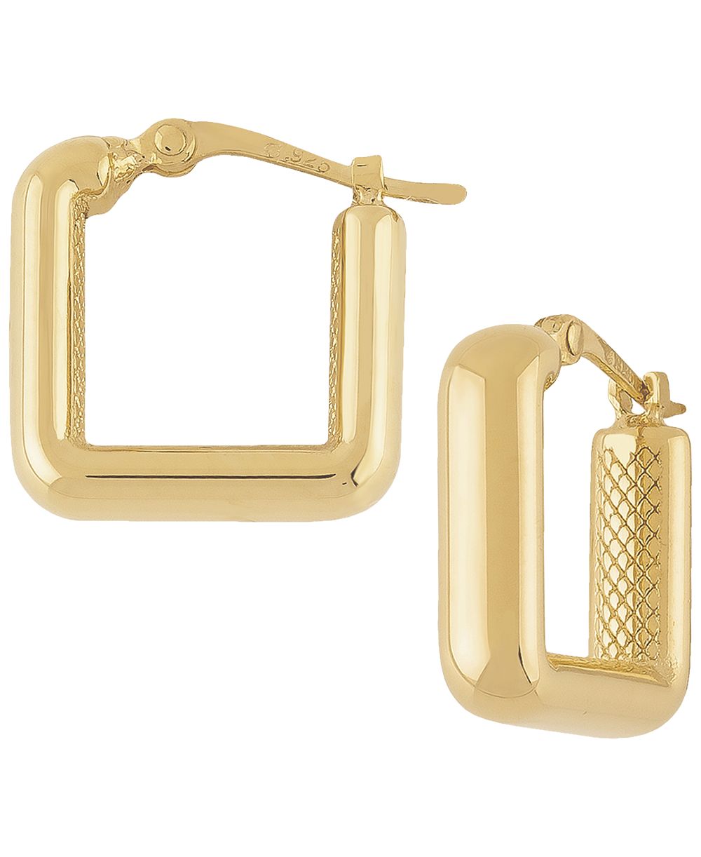 Скульптурные серьги-кольца Macy's V-образной формы из желтого золота 14k