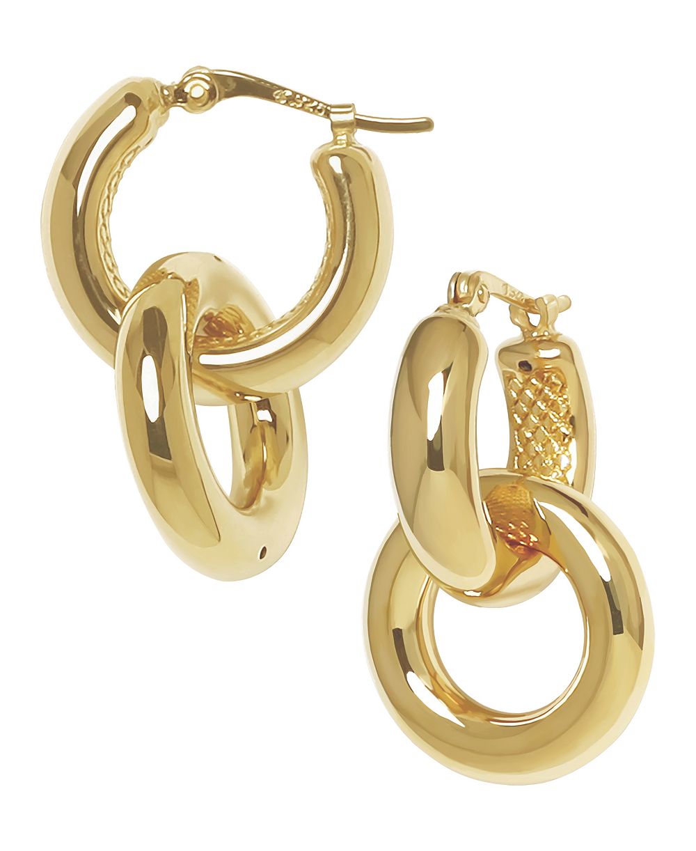 Серьги-капли Macy's Sculptured Chubby Donut из желтого золота 14k
