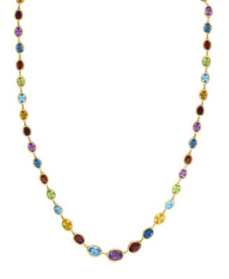 EFFY Collection Ожерелье с разноцветными драгоценными камнями, 14k желтое золото поверх стерлингового серебра
