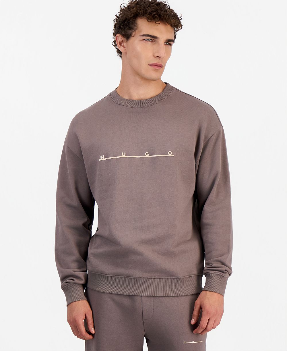 Мужской свитшот Hugo Boss Datrisweat свободного кроя с круглым вырезом и графическим принтом