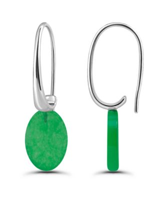 Macy's Genuine Stone Oval Hardwire Fishhook Drop Earrings