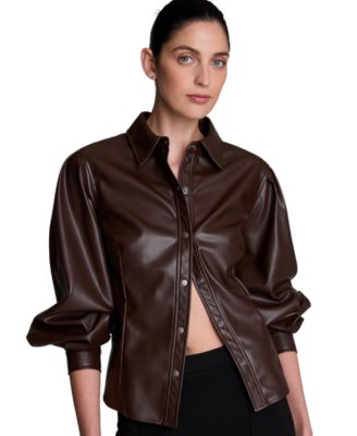 Женская блузка Kenneth Cole Long-Sleeve Snap-Front Point-Collar