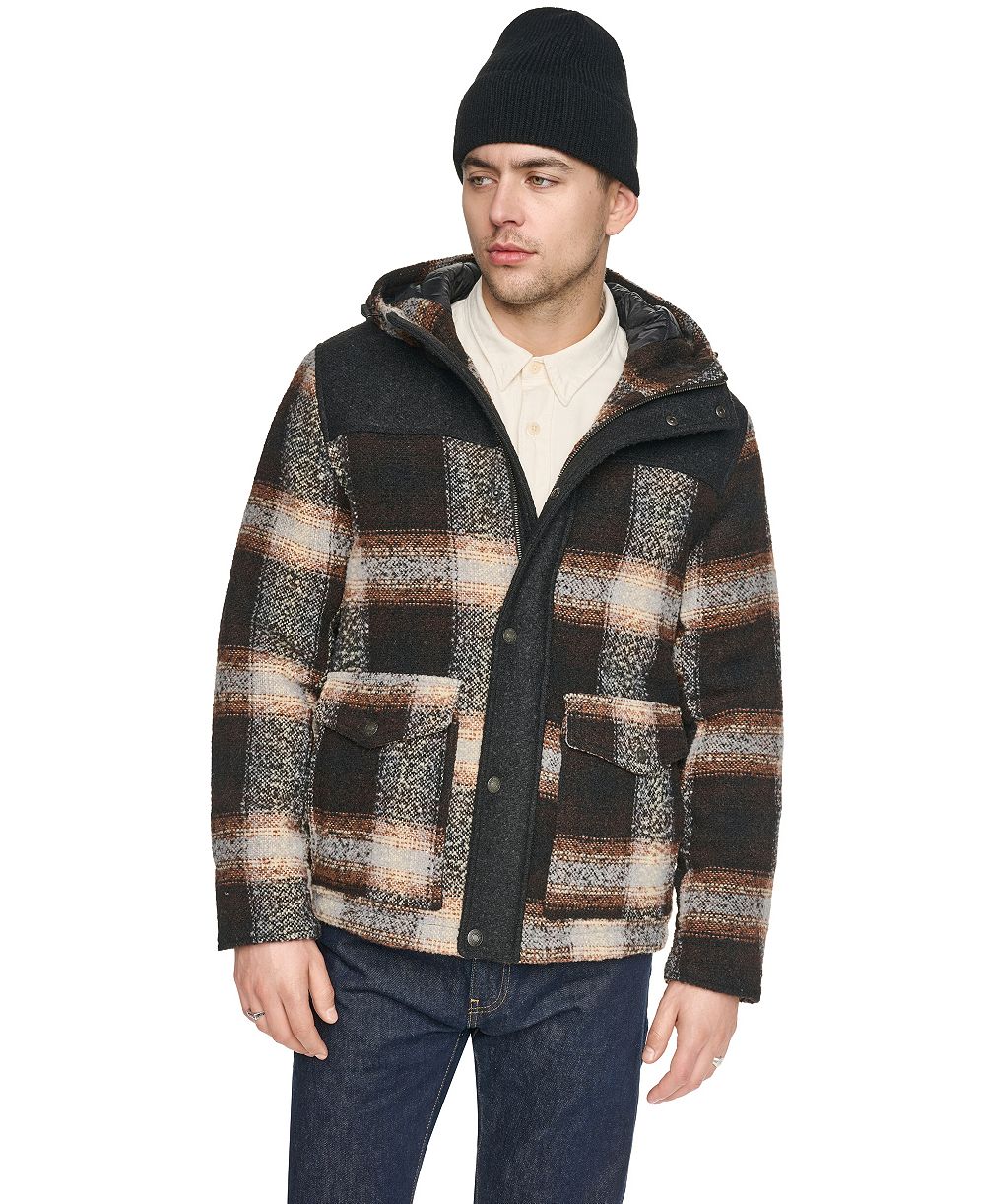 Levi's Men's Wool Blend Plaid Hooded Jacket