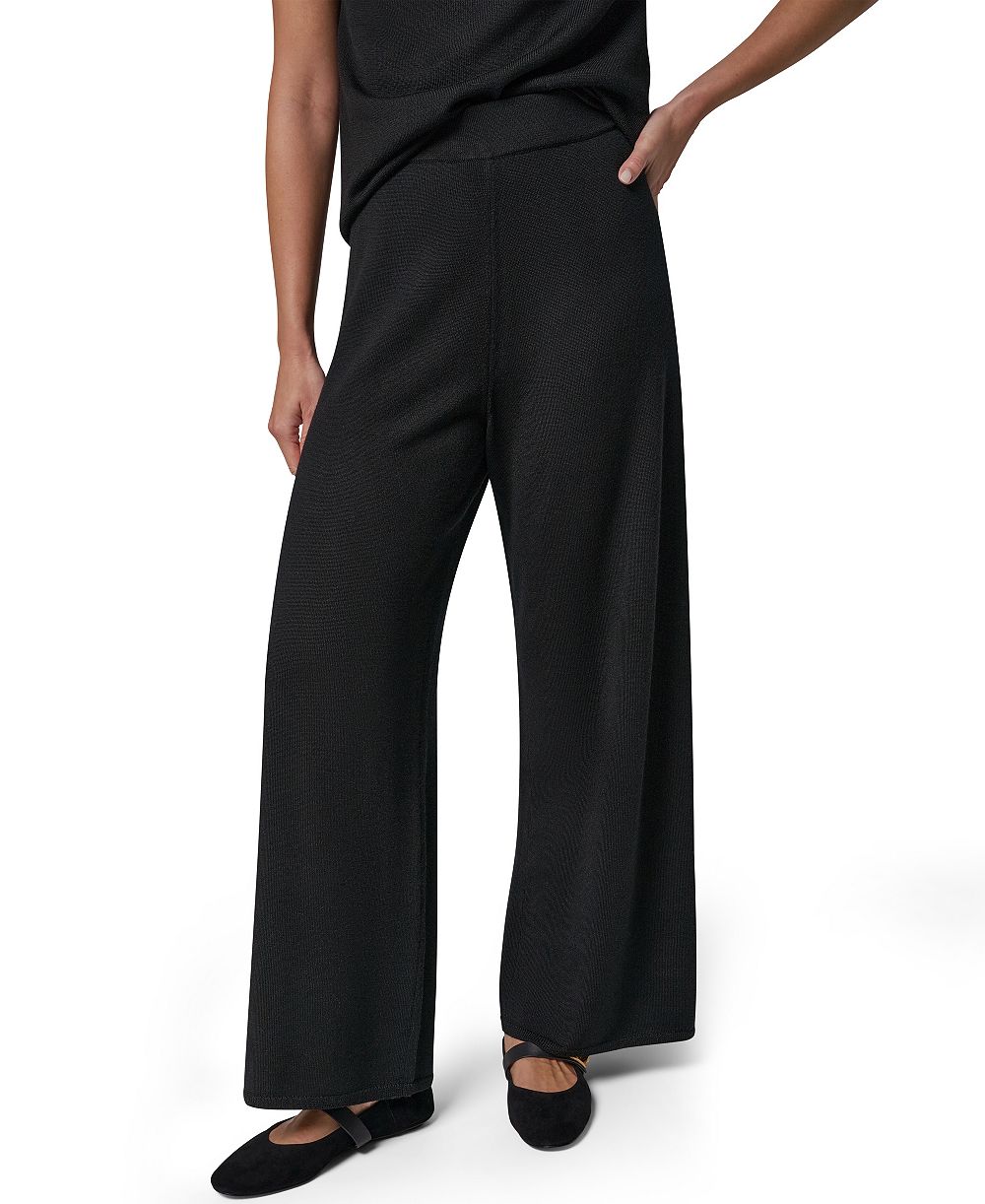 Donna Karan New York Women's Wide-Leg High-Waisted Pull-On Wool Pants