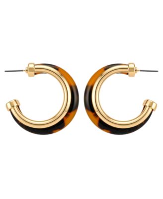 GUESS Gold-Tone Tortoise Hoop Earrings