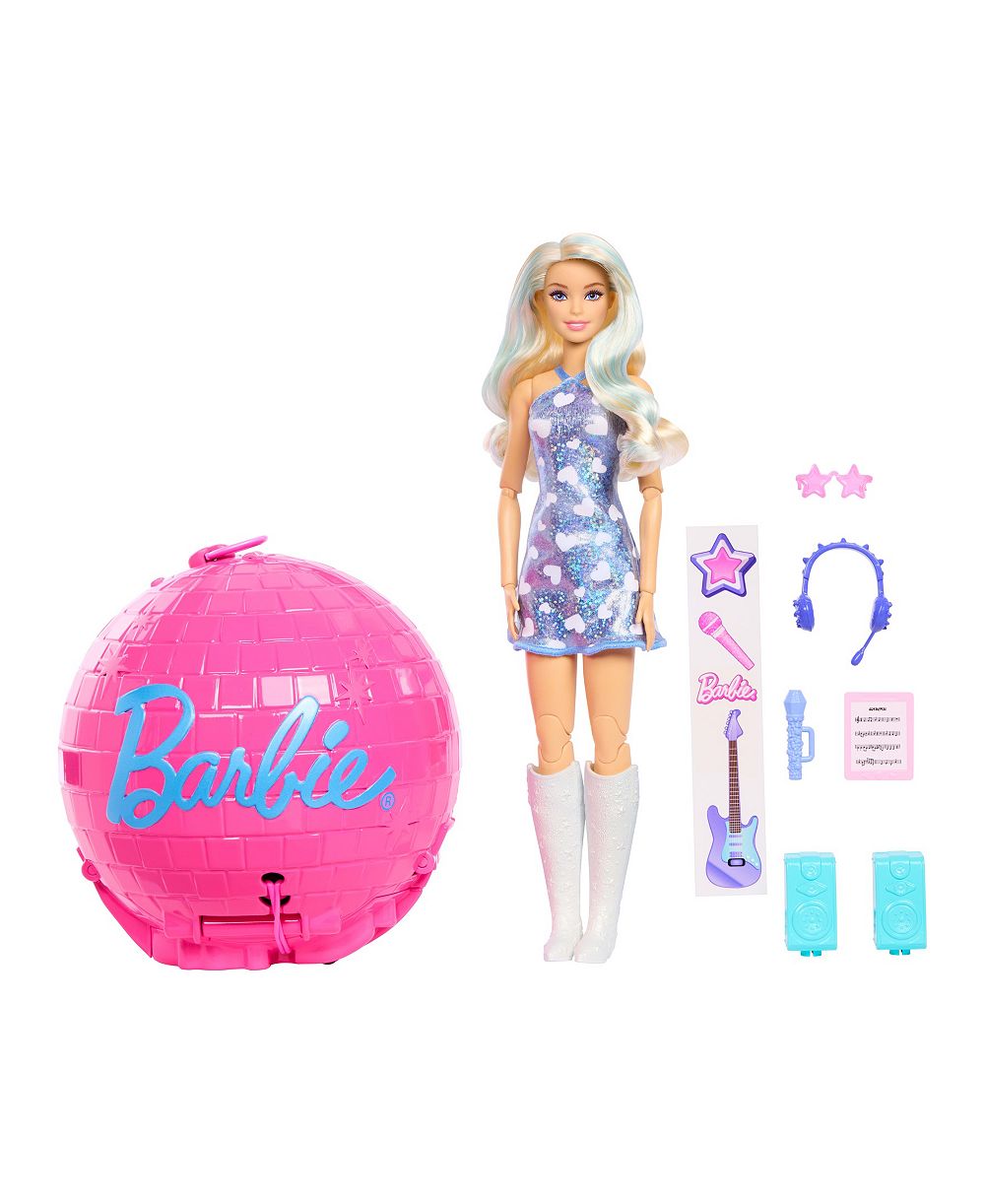 Barbie модная кукла Pop Star 10.5" с сюрпризами Roll & Reveal, 8 сюрпризов