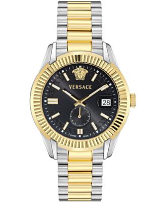 Versace мужские наручные часы Apodis с двуцветным стальным браслетом, 41 мм