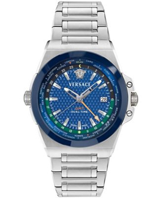Versace Men's Greca Reaction GMT IP Yellow Gold Stainless Steel Bracelet Watch 41mm