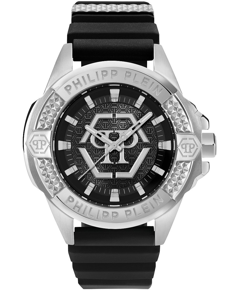 Philipp Plein Majesty мужские черные наручные часы на силиконовом ремешке 45 мм
